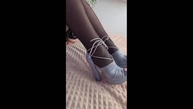 Teasing with heels + close up