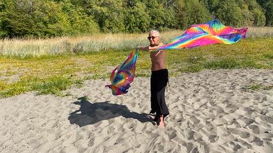 Flags at nude beach