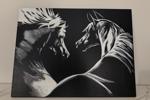 Painting "Two Horses". Acrylic on canvas. 50 X 70