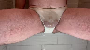 Wet Panties while Caged