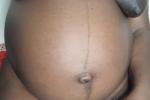 42 weeks pregnant, view of pussy, belly and tits