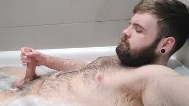 Cumming in the bath