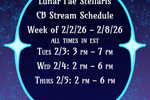 Stream Schedule Week of 2/2-26 - 2/8/26