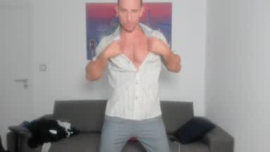 muscle beast :p โ Striptease and cum