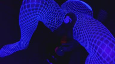 Blacklight rainbow dildo
