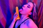 Licking a big cock