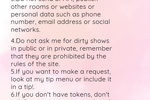 The rules of my room