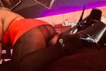 Red LEATHER Bodysuit Tight Skirt, THICK Black ph