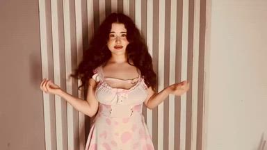 Teasing you with the curves of my body in a cute d