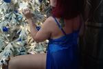 merry xmass in blue dress