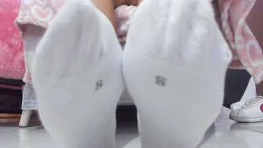 White stockings feet