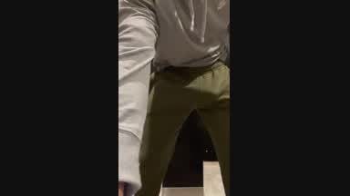 Massive Cumshot in gym bathroom