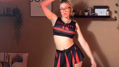 Striptease iin my cheerleader outfit!