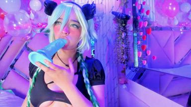 Delicious blowjob with saliva on my tits 💦👅✨
