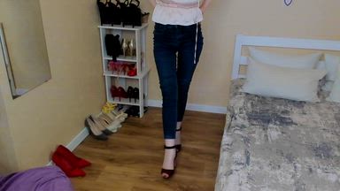 #ass #heels #satin #jeans