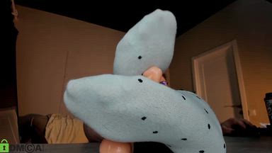 cute footjob in socks