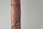 Dildo covered after cumming