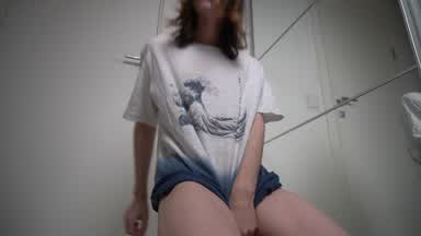 riding dildo and jerking off