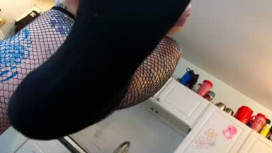 fishnet footjob teaser