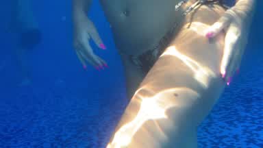 Naked in pool