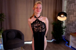 In a sexy dress