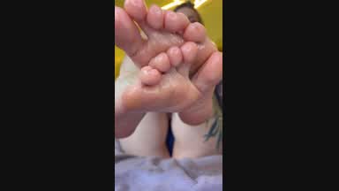 oil my feet close up ASMR