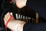Feet in flip flops