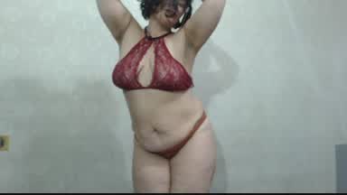 nat โ posing in red sexy underwear