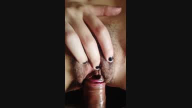 Clit VS Cock + Small tits Beautiful Rubbing
