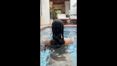 In the hotel's public pool