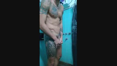 taking a shower