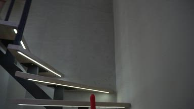 On the stairs