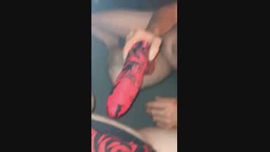 Fun with a monster dildo
