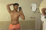 In the bathroom
