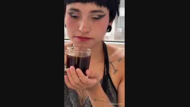 I drink coffee