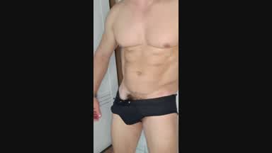 Jerking off in black underwear and talking dirty