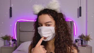 Playing around in a mask, cheerful nurse🥺