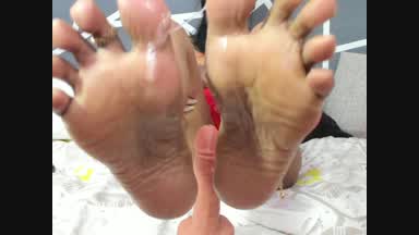 Footjob and Spit