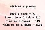 Offline Tip Menu