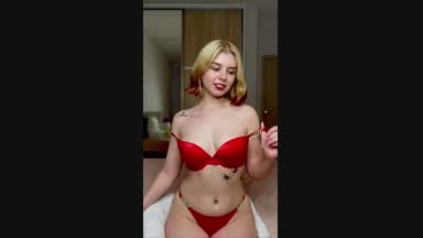 Liz in red underwear