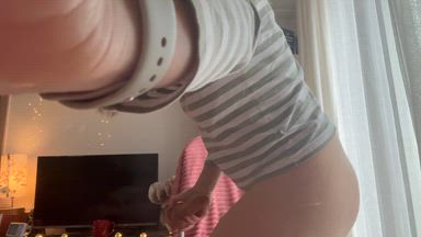 HOT! Doggy dildo play and super strong orgasm