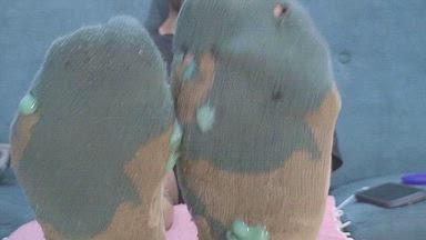 king matt — Dirty destroyed socks slime playing