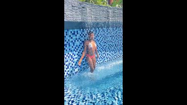 Venny gets wet