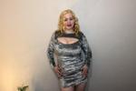 coquette in a silver dress