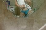 Undressing for shower