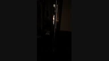 quick silhouette walk past pole