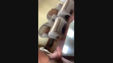 CUMSHOT on GLASS TABLE