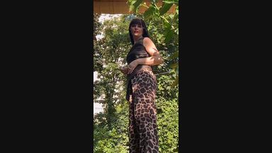 In leopard print pants