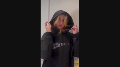 in black hoodie