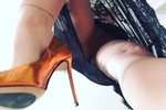 under dress lace and heels pussy